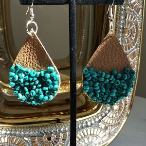 Leather Beaded Earrings